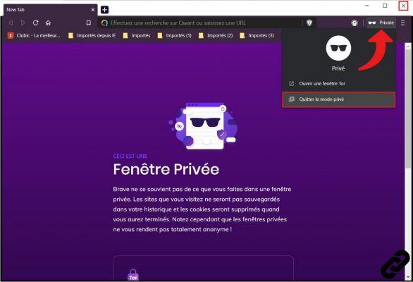 ¿Cómo activo el modo de navegación privada en Brave?