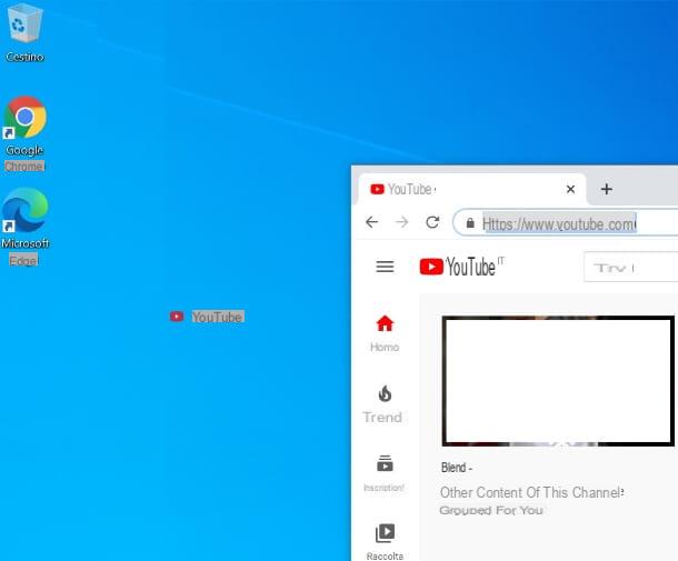 Come mettere YouTube sul desktop