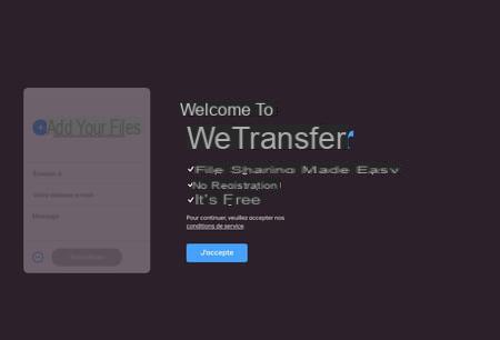 Free WeTransfer: send files via the Internet