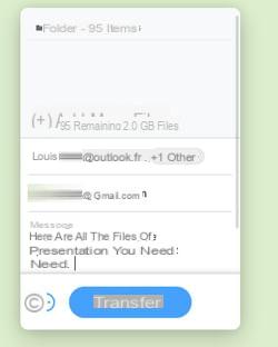 Free WeTransfer: send files via the Internet