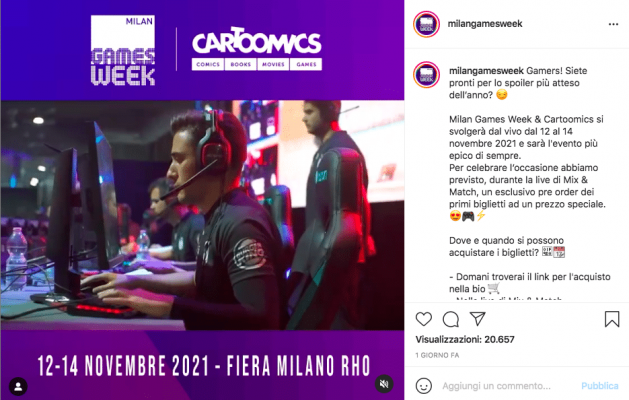 La Milan Games Week 2021 est de retour en novembre