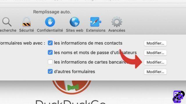 How to configure the automatic form filling in Safari?