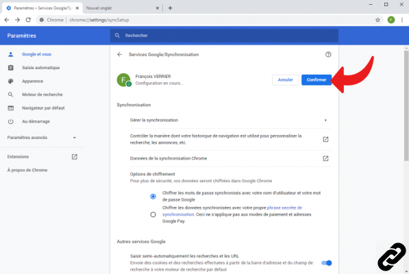 Como sincronizar minhas configurações do Google Chrome com minha conta do Google?