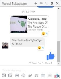 Using reactions in Facebook Messenger
