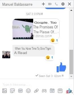 Usare le reazioni in Facebook Messenger