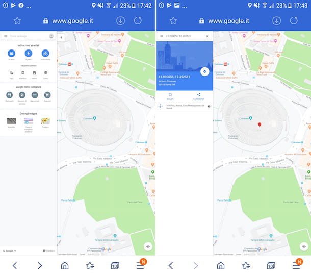 How to enter coordinates on Google Maps Android