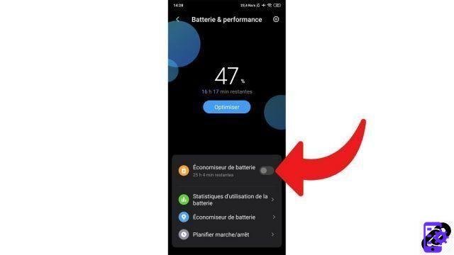 How to activate the energy saving mode on an Android smartphone?