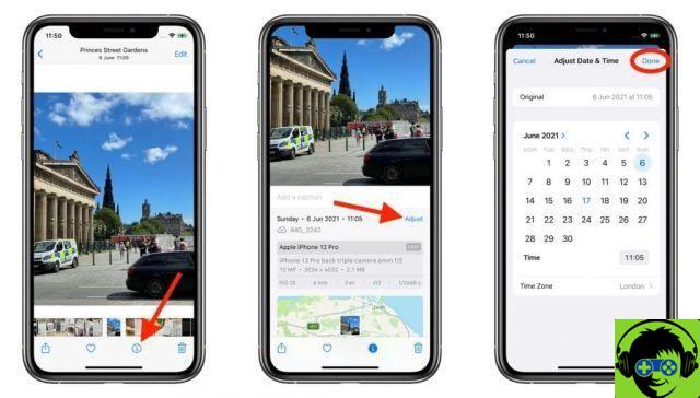 iOS 15: cómo ajustar la fecha y la hora en las fotos