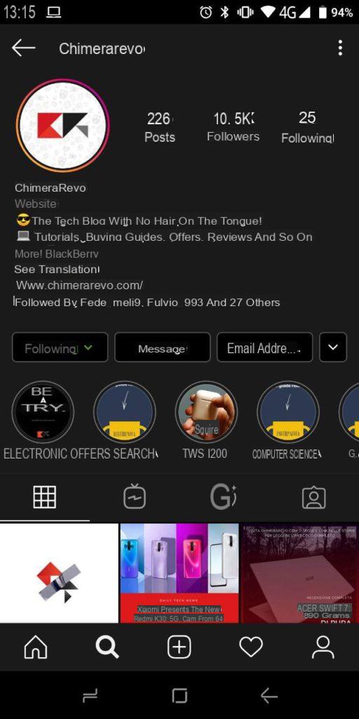 Come forzare la Dark Mode su Instagram per Android