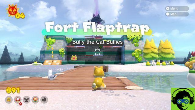 Mario 3D World: La furia de Bowser - Cómo hacer brillar a todos los gatos | Guía 100% Fort Flaptrap