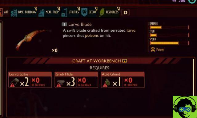 Where to find the Rotten Larva Blade and get the Larva Blade recipe in Grounded