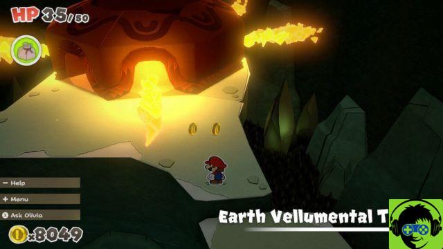 Paper Mario: The origami king - Fight the first boss | Walkthrough of the Vellumental Temple of Earth