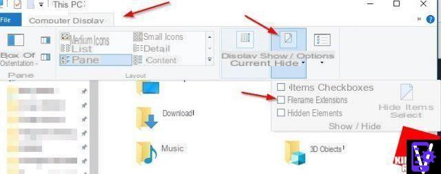 Como visualizar a extensão do arquivo