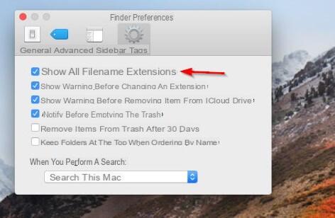 How to view file extension