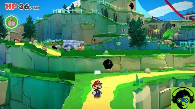 Paper Mario: The Origami King - Encontre as quatro pedras de concha | Passo a passo do Outlook Mountain