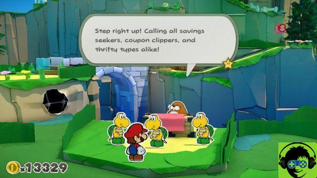 Paper Mario: The Origami King - Encontre as quatro pedras de concha | Passo a passo do Outlook Mountain