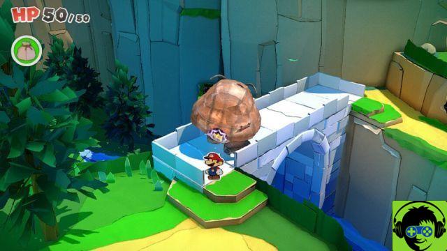 Paper Mario: The Origami King - Encontre as quatro pedras de concha | Passo a passo do Outlook Mountain