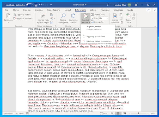 How to insert notes in Word