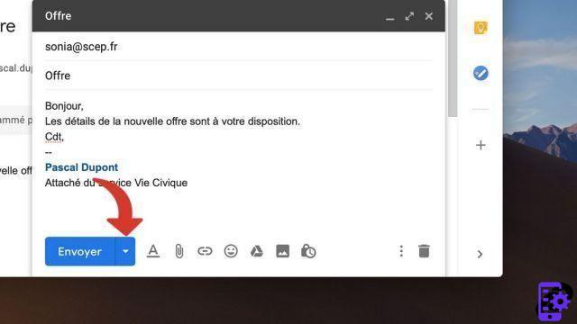 ¿Cómo programo el envío de un correo electrónico a Gmail?