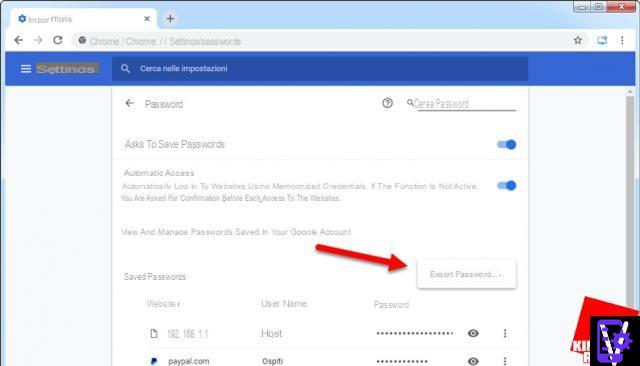 How to transfer saved passwords to Google Chrome