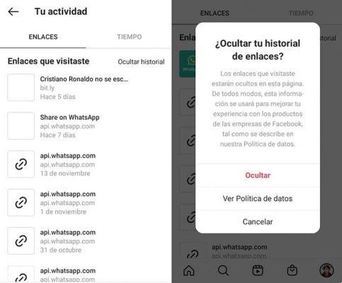 Cómo ver todos los enlaces que has visitado en Instagram