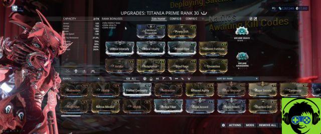 Construção Titania Prime Eidolon Hunter - Warframe