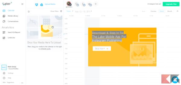 Come programmare post Instagram con Later