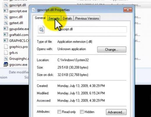 How to hide the security tab in the properties of a file or folder in Windows