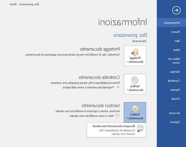 Come recuperare un file Word non salvato