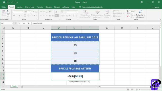 How to automatically get lowest value from multiple cells in Excel?