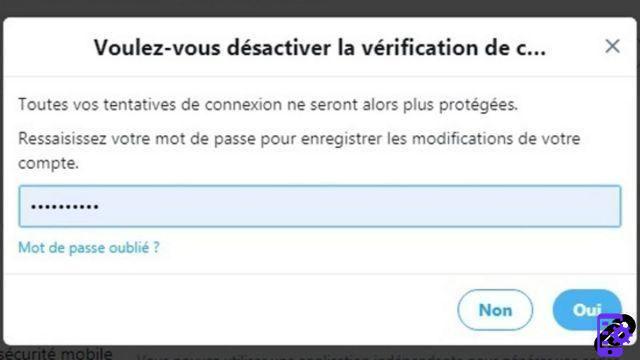 How do I turn off two-factor sign-in on Twitter?