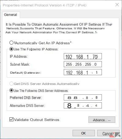 Come assegnare IP statico su Windows