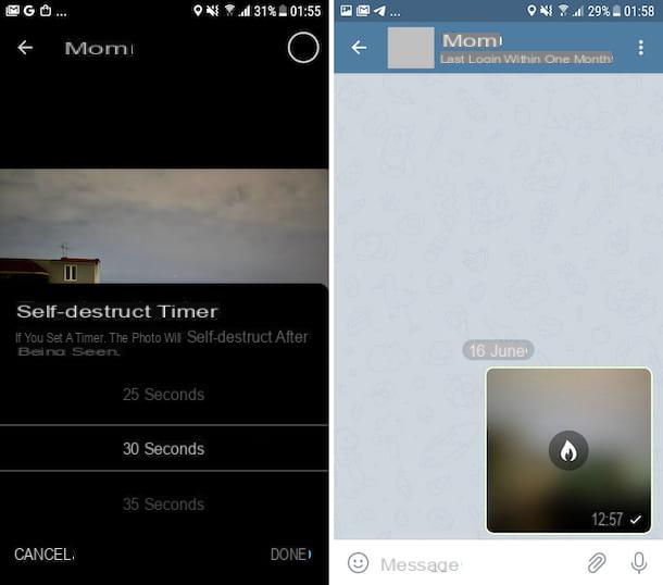 Come mandare foto a tempo su Telegram