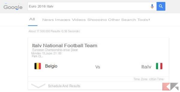 Euro 2016: tutte le partite su Google Now