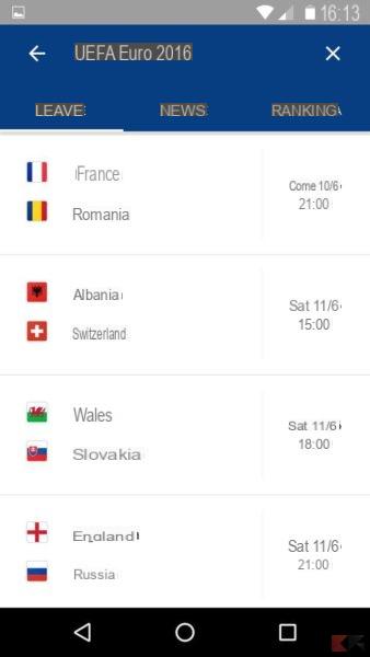 Euro 2016: todas as partidas no Google Now