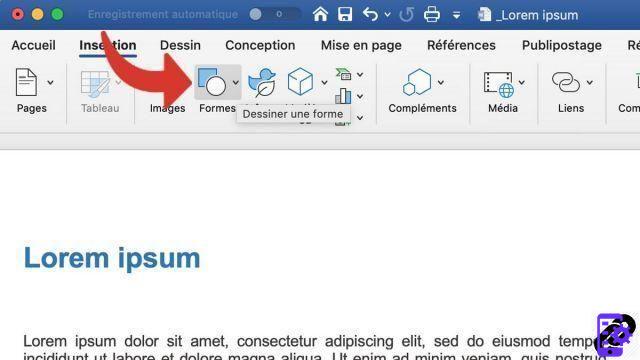 How to insert a geometric shape in Word?