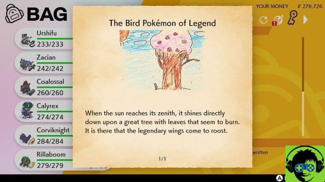 Pokemon The Crown Tundra - How to solve Legendary Clue 3 (The Bird Pokemon of Legend)