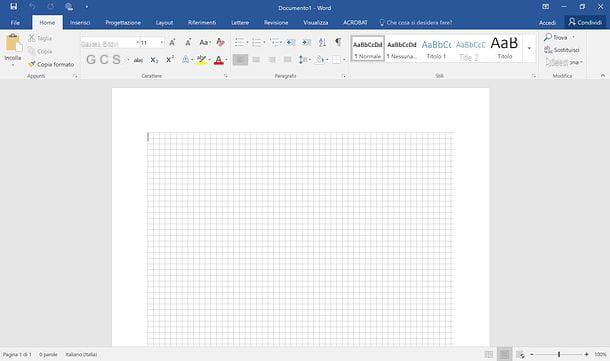 Come quadrettare un foglio di Word