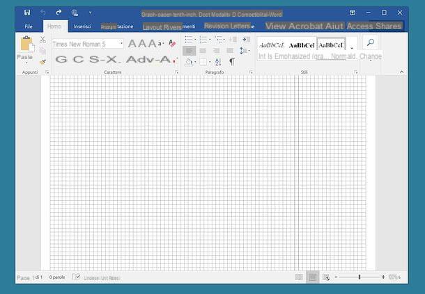 Come quadrettare un foglio di Word