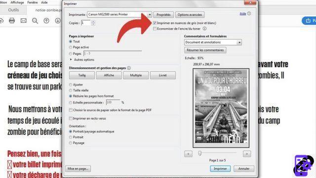 How to print a PDF file in black and white?