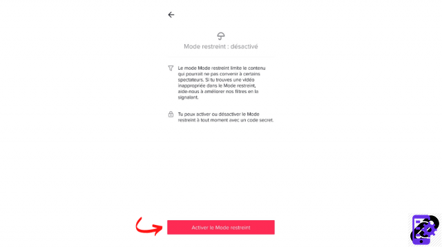 How to activate restricted mode on TikTok?