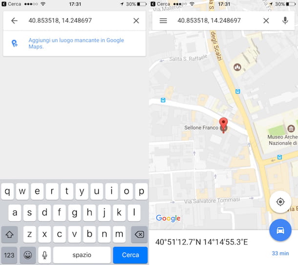 Google Maps coordinate