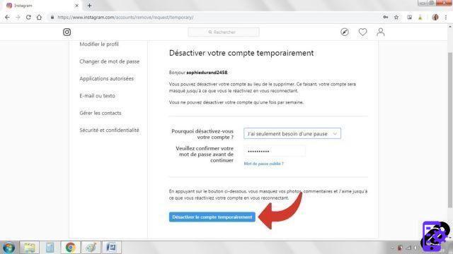 Como desativar temporariamente minha conta do Instagram?