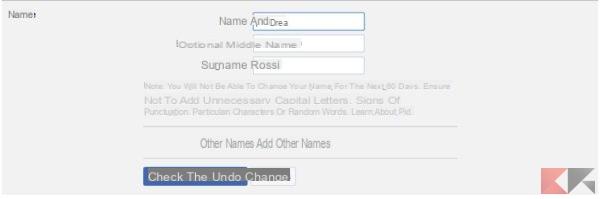 Come cambiare nome su Facebook
