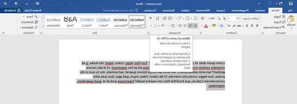 How to align text with Word