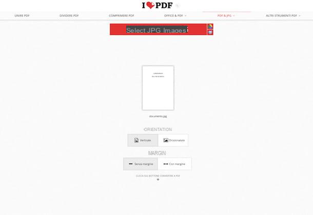 Come cambiare JPG in PDF