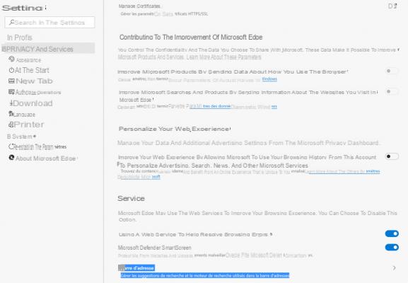 Microsoft Edge: how to change the default search engine