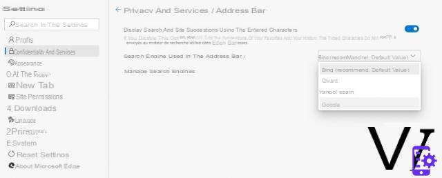 Microsoft Edge: how to change the default search engine