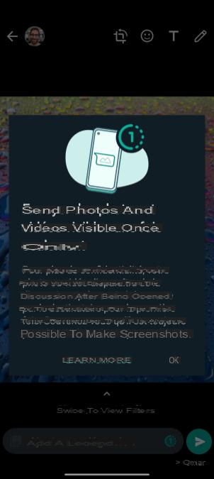 WhatsApp: How to send a single-view photo or video