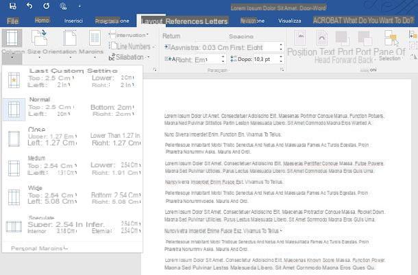 How to set Word margins